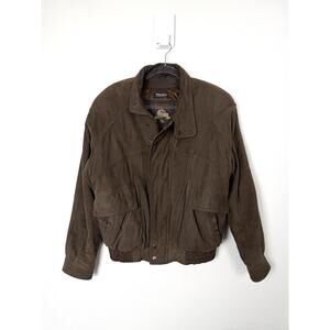 Wilsons Adventure Bound Jacket Mens Small Thinsulate Suede Bomber Lined Pockets